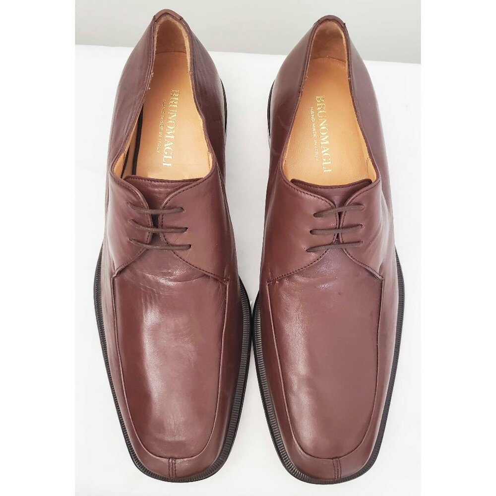 New Bruno Magli Men's Bishop Dress Shoes Derby Brown Leather Square Toe 11 M